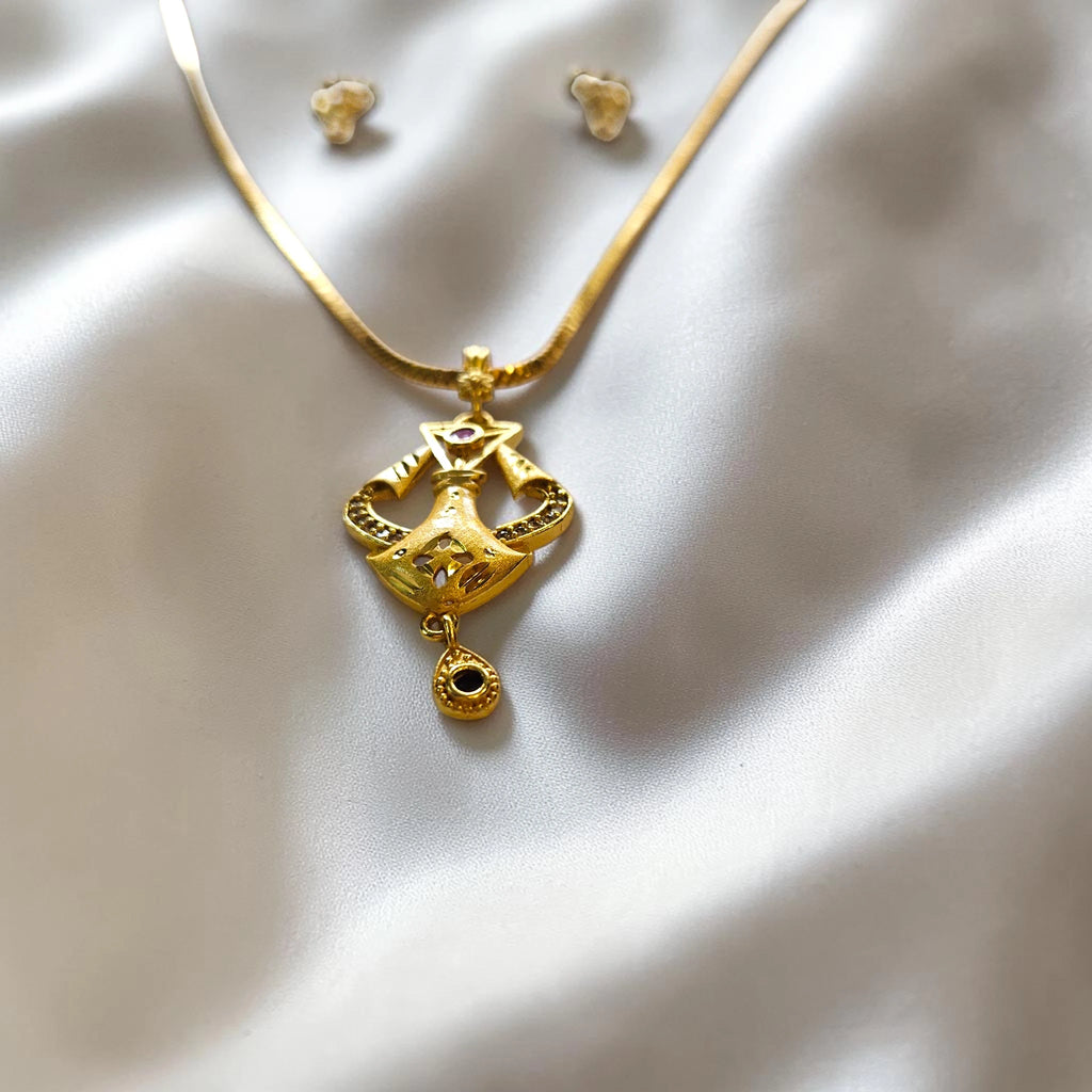 Shangri Gold-Plated AD Stone Mangalsutra Set