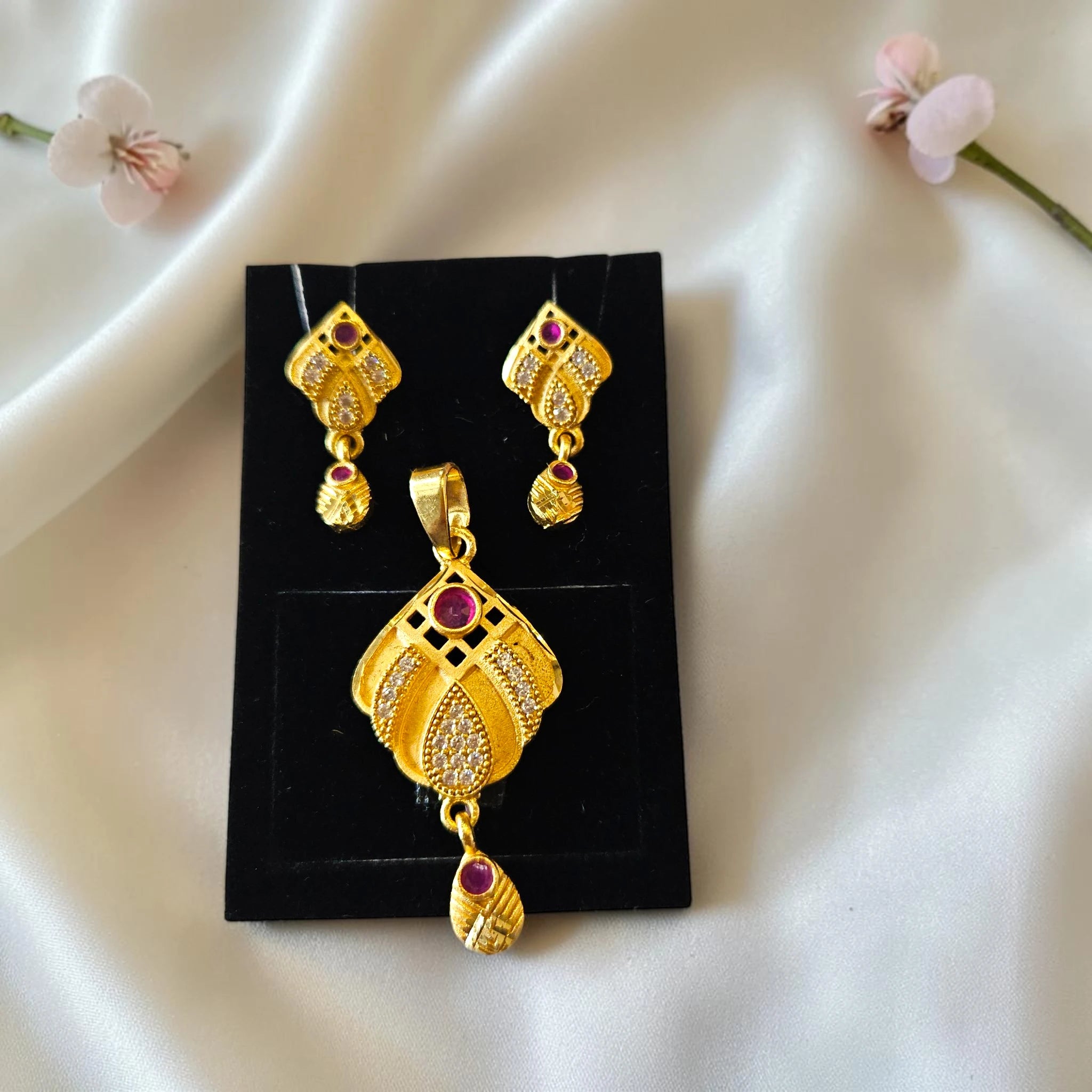 Shangri Daily Wear Gold Plated AD Mangalsutra Pendant Set (Chain Separate)