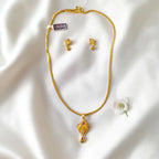Shangri Daily Wear Gold Plated AD Mangalsutra Pendant Set (Chain Separate)