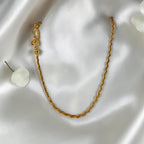 Shangri 30 Inch Gold Plated Chain Necklace with AD Stone Bow Motif