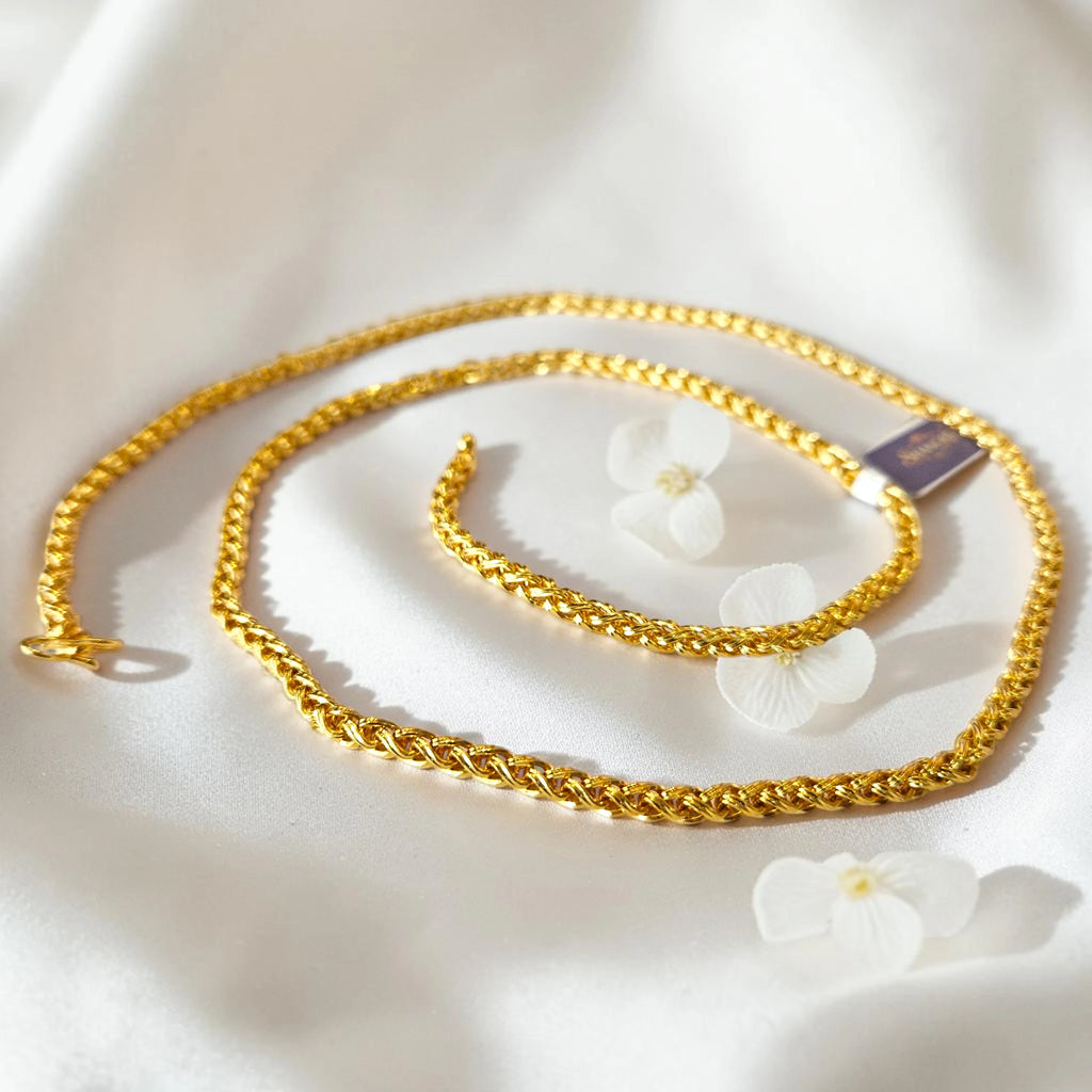Shangri 30 Inch Gold Plated Rope Chain
