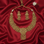 Antique Polish Premium Temple Lakshmi Choker Necklace Set