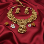 Antique Polish Premium Temple Lakshmi Choker Necklace Set