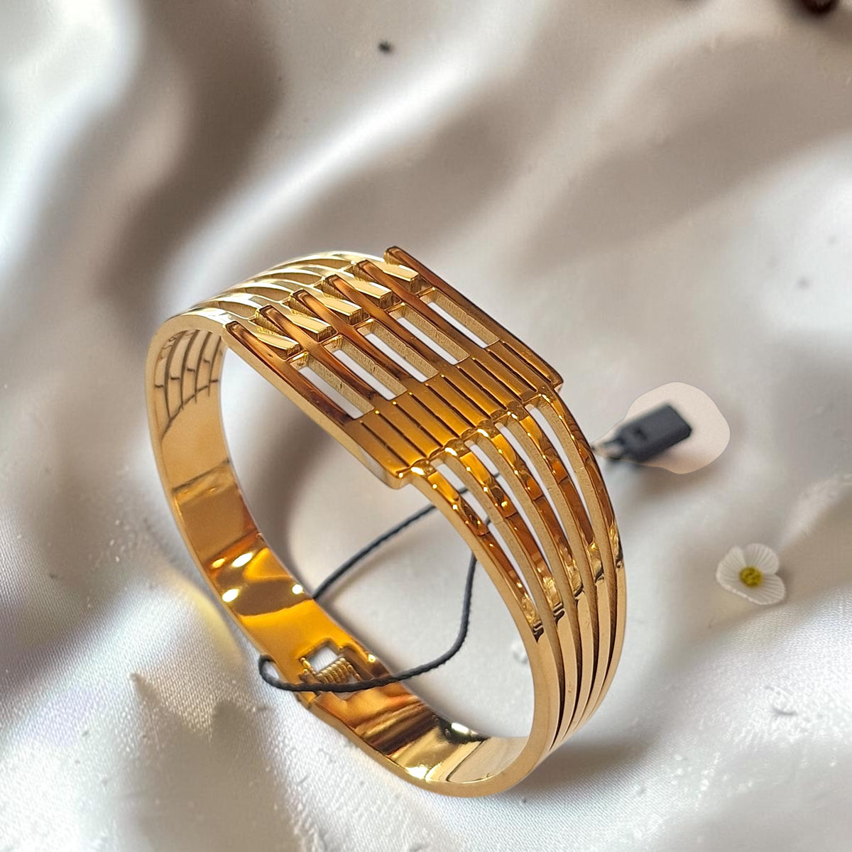 Shangri Gold-Tone Open Grid Cuff Bracelet
