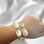 Shangri Gold Plated Oval Linked Bracelet