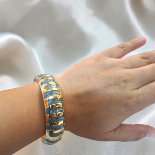 Shangri Gold-Toned Designer Resin Inlay Bracelet