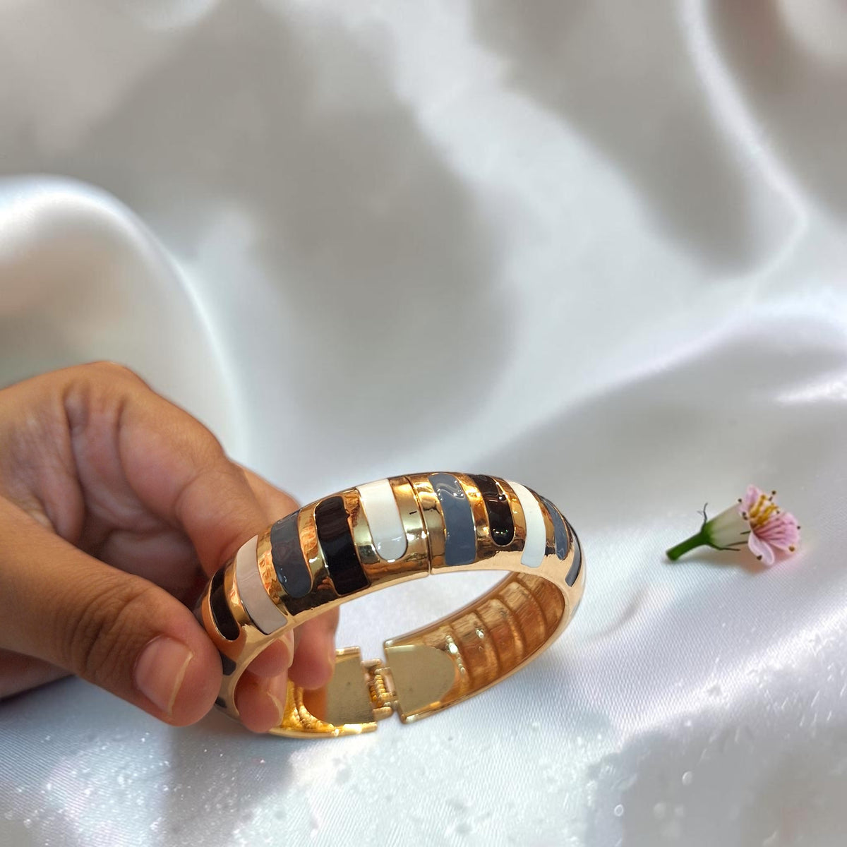 Shangri Multicolor Enamel Gold-Plated Bracelet