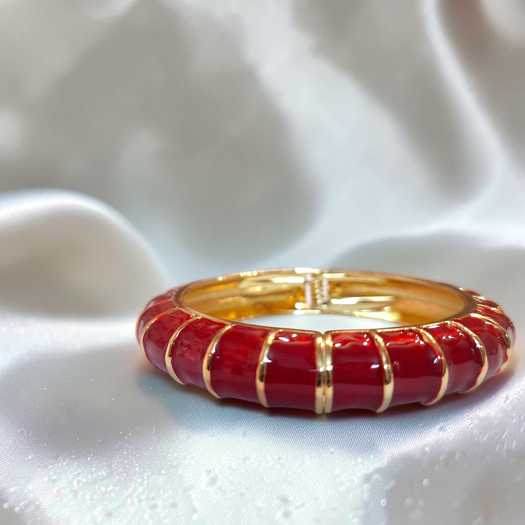 Shangri Red Enamel Gold-Plated Bracelet