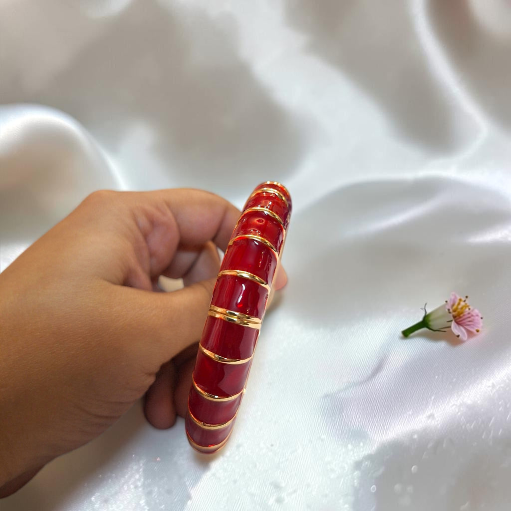 Shangri Red Enamel Gold-Plated Bracelet