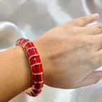 Shangri Red Enamel Gold-Plated Bracelet