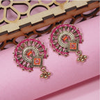 Antique Silver/Gold Plated Enamel Artwork Earrings – Multi-Color Design