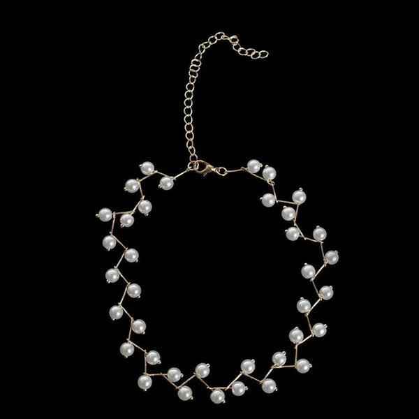 Shangri Elegant Pearl Vine Choker – Gold Plated Minimal Statement Necklace