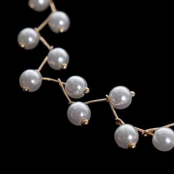 Shangri Elegant Pearl Vine Choker – Gold Plated Minimal Statement Necklace