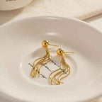 Shangri Gold Tassel Drop Earrings – Anti Tarnish Stainless Steel Minimal Statement Earrings