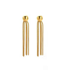 Shangri Gold Tassel Drop Earrings – Anti Tarnish Stainless Steel Minimal Statement Earrings