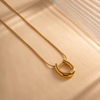Gold-Plated Stainless Steel Anti-Tarnish Geometric Pendant Necklace for Women