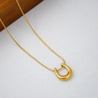 Gold-Plated Stainless Steel Anti-Tarnish Geometric Pendant Necklace for Women