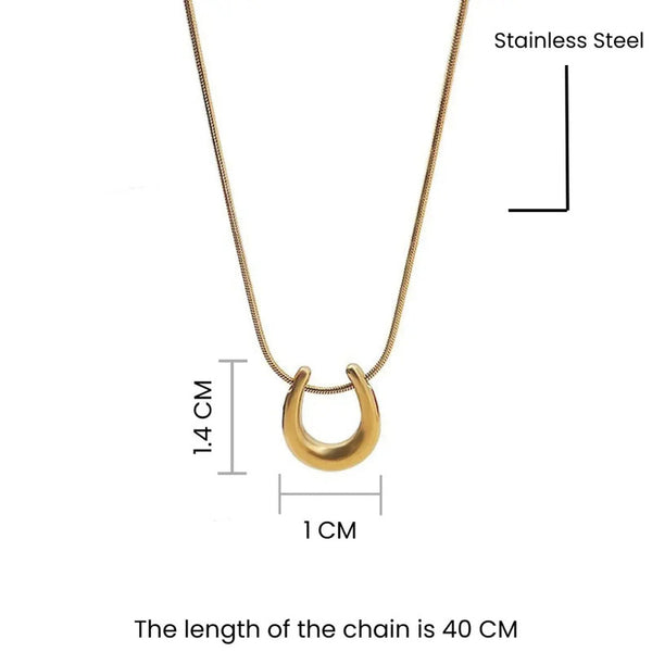 Gold-Plated Stainless Steel Anti-Tarnish Geometric Pendant Necklace for Women