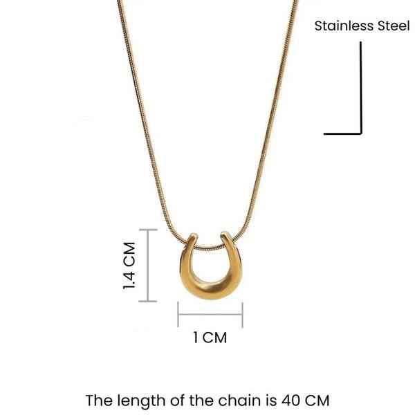 Gold-Plated Stainless Steel Anti-Tarnish Geometric Pendant Necklace for Women
