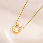Gold-Plated Stainless Steel Anti-Tarnish Geometric Pendant Necklace for Women