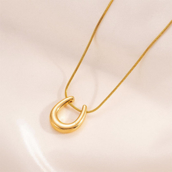 Gold-Plated Stainless Steel Anti-Tarnish Geometric Pendant Necklace for Women
