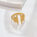 Gold Plated Anti Tarnish Stainless Steel Contemporary Adjustable Finger Ring