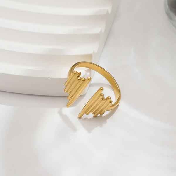 Gold Plated Anti Tarnish Stainless Steel Contemporary Adjustable Finger Ring