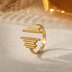 Gold Plated Anti Tarnish Stainless Steel Contemporary Adjustable Finger Ring
