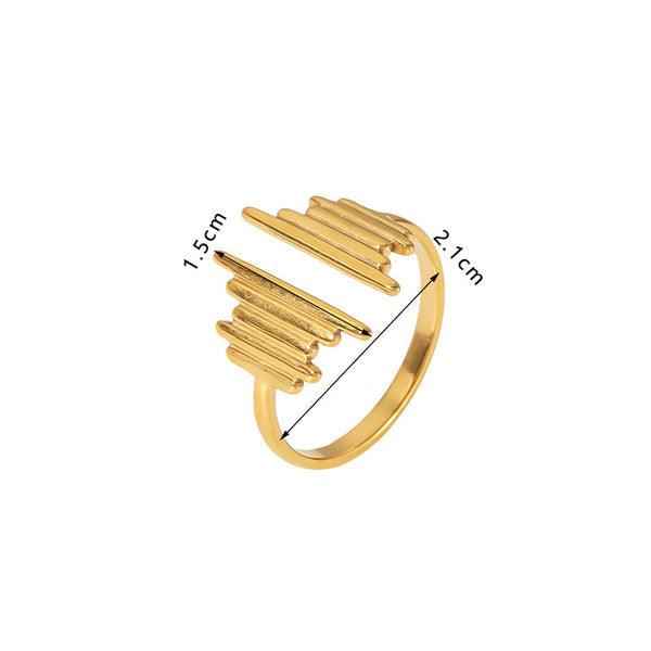 Gold Plated Anti Tarnish Stainless Steel Contemporary Adjustable Finger Ring