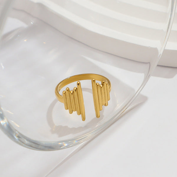 Gold Plated Anti Tarnish Stainless Steel Contemporary Adjustable Finger Ring