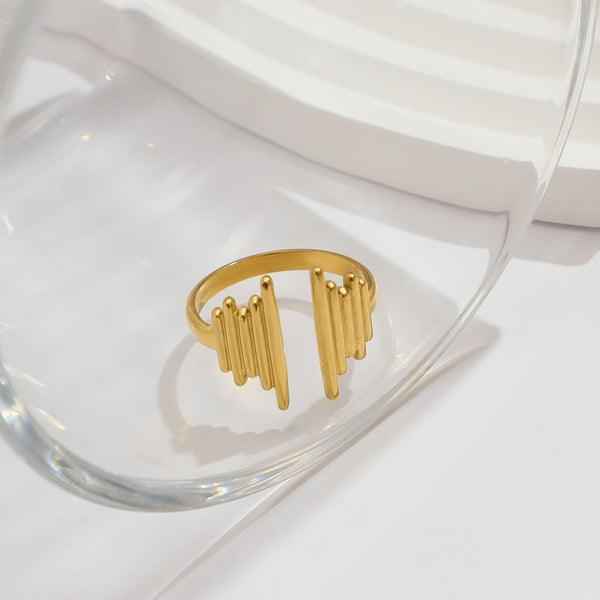 Gold Plated Anti Tarnish Stainless Steel Contemporary Adjustable Finger Ring