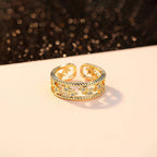 Gold Plated Anti Tarnish Stainless Steel Star Themed Adjustable Finger Ring