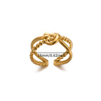 Gold Plated Anti-Tarnish Stainless Steel Contemporary Adjustable Finger Ring