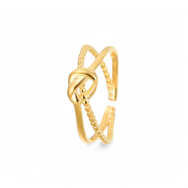 Gold Plated Anti-Tarnish Stainless Steel Contemporary Adjustable Finger Ring