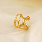 Gold Plated Anti-Tarnish Stainless Steel Contemporary Adjustable Finger Ring