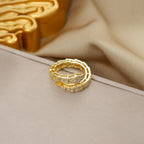 Gold Plated Anti-Tarnish Stainless Steel Snake Themed Adjustable Finger Ring