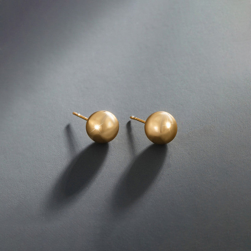 Shangri Classic Gold Ball Stud Earrings – Minimal Everyday Luxury Studs