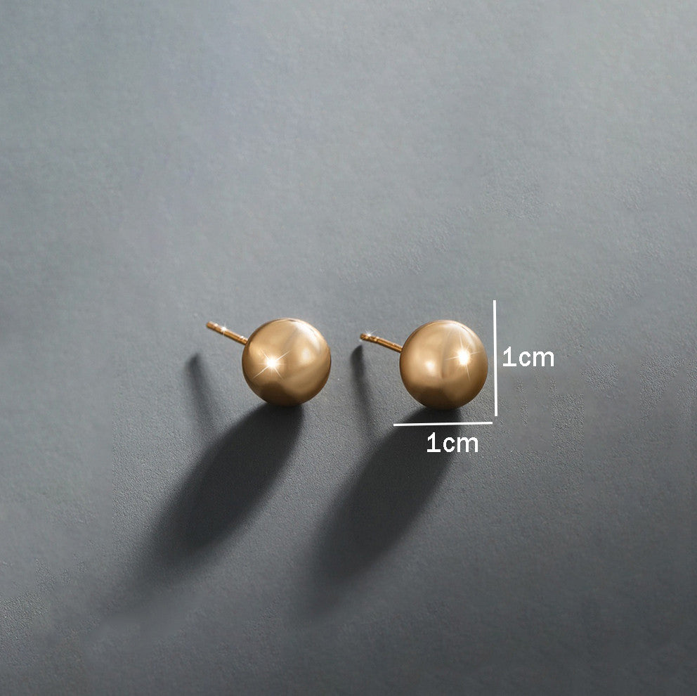 Shangri Classic Gold Ball Stud Earrings – Minimal Everyday Luxury Studs