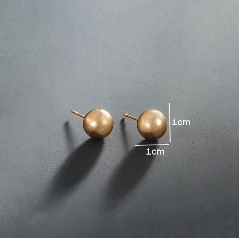 Shangri Classic Gold Ball Stud Earrings – Minimal Everyday Luxury Studs