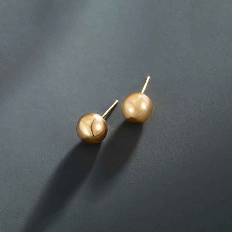 Shangri Classic Gold Ball Stud Earrings – Minimal Everyday Luxury Studs