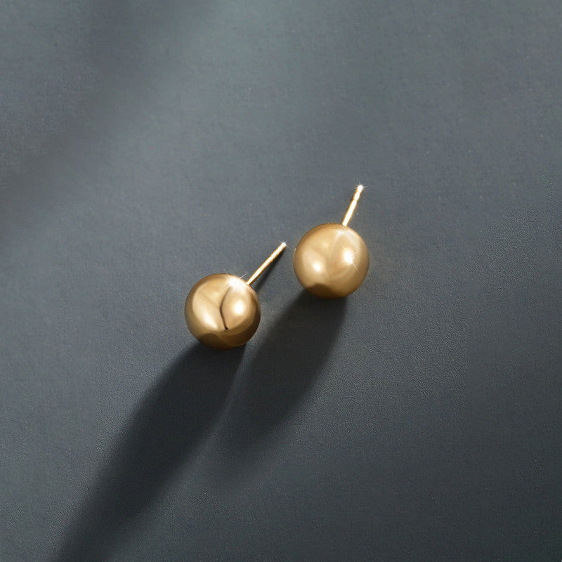 Shangri Classic Gold Ball Stud Earrings – Minimal Everyday Luxury Studs