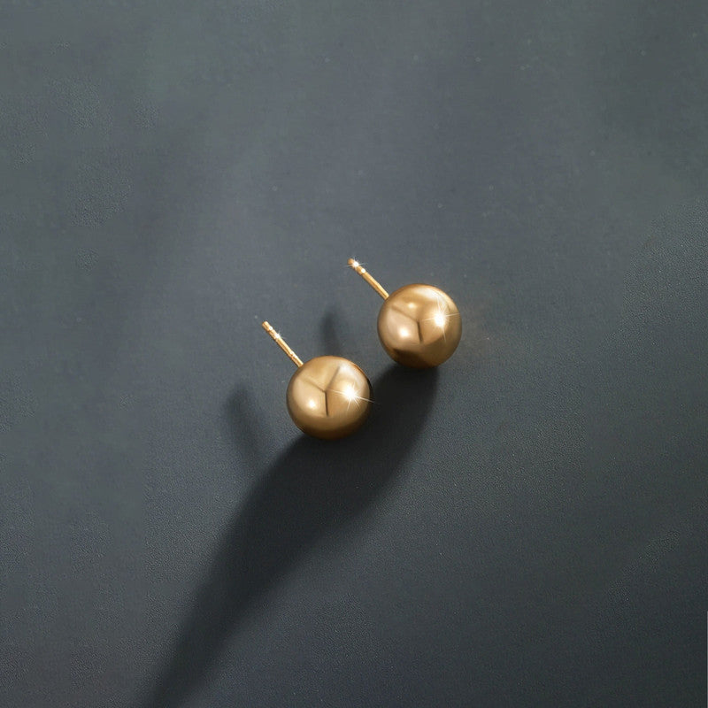 Shangri Classic Gold Ball Stud Earrings – Minimal Everyday Luxury Studs