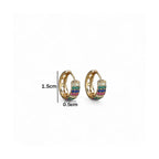 Gold-Plated Multicolour AD Studded Hoop Earrings