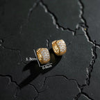 Gold-Plated Gold Toned AD Studded Contemporary Hoop Earrings