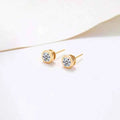 Shangri Premium American Diamond Stud Earrings – Minimal Gold Plated Everyday Elegance