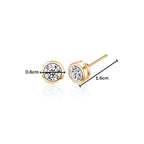 Shangri Premium American Diamond Stud Earrings – Minimal Gold Plated Everyday Elegance