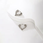 Silver Plated Heart Shaped Contemporary Hoop Earrings