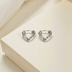 Silver Plated Heart Shaped Contemporary Hoop Earrings