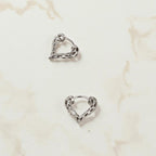 Silver Plated Heart Shaped Contemporary Hoop Earrings