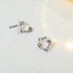 Silver Plated Heart Shaped Contemporary Hoop Earrings